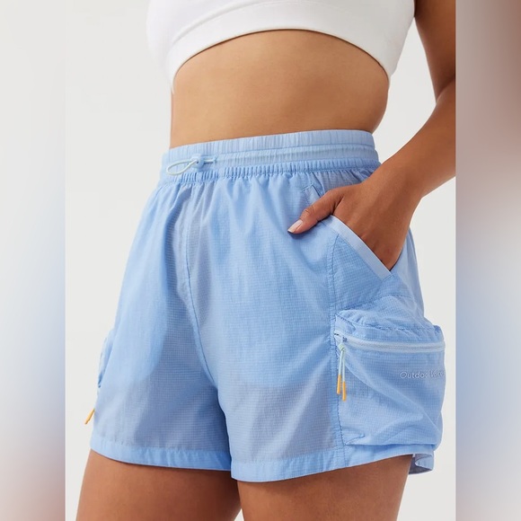 Outdoor Voices Pants - Outdoor Voices Windbreaker Cargo / Utility Shorts in Blue